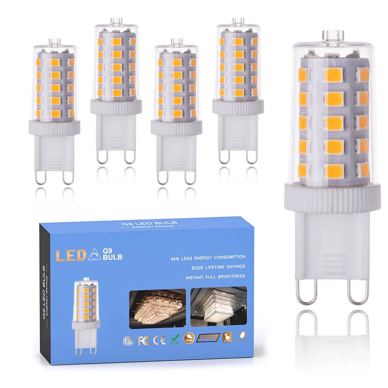 G9 LED Bulb Dimmable 4W 40 Watt G9 Halogen Equivalent 2700K Soft Warm White No-Flicker Chandelier Lighting