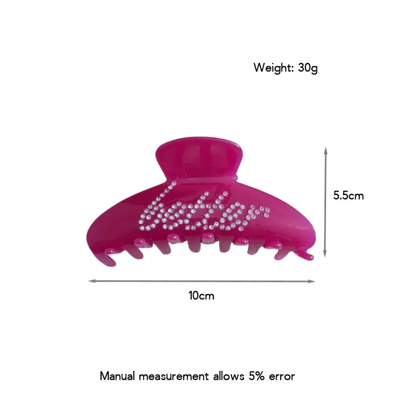 Womens New Cellulose Acetate Printed Hair Clips Diamond Custom Letter Hair Accessories For Women