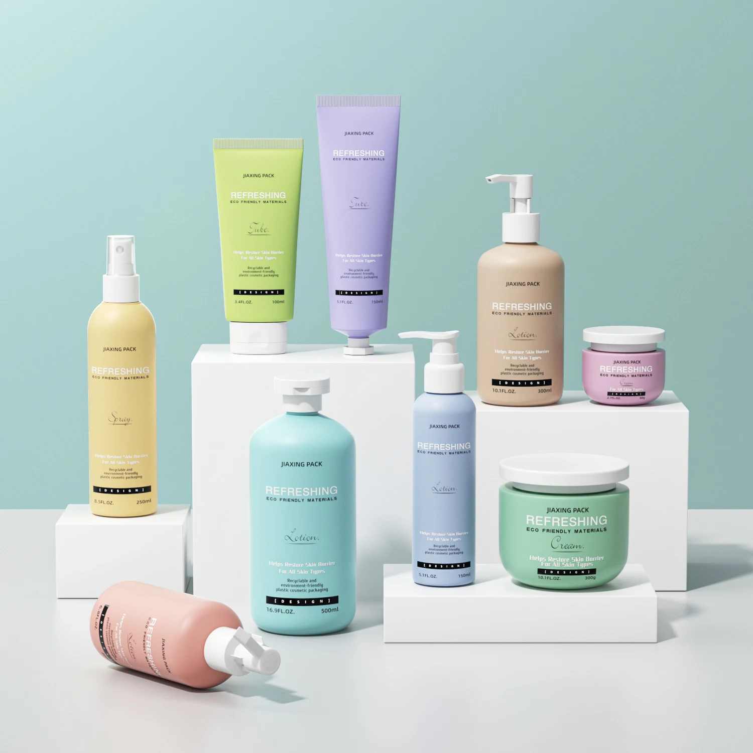 Luxury eco PCR packaging plastic recycled HDPE body wash bottle empty cosmetic lotion pump shampoo bottle