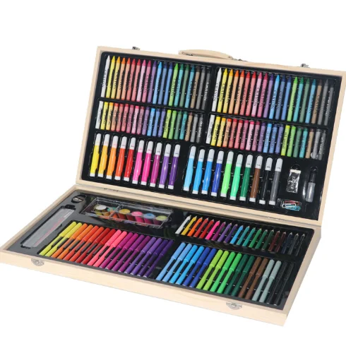 180 шт., детский набор для рисования в деревянной коробке, набор акварельных ручек в подарок для студентов
