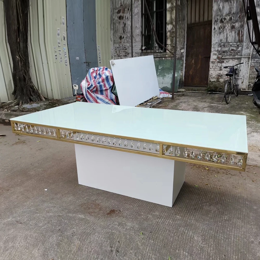 modern luxury dining gold frame metal stainless steel chair and table for restaurant and wedding