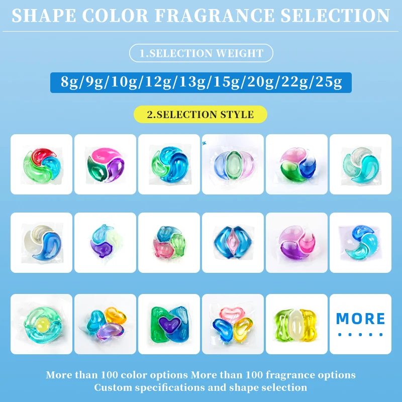 Laundry detergent 3 in 1 laundry pods shape essential oils laundry detergent pod