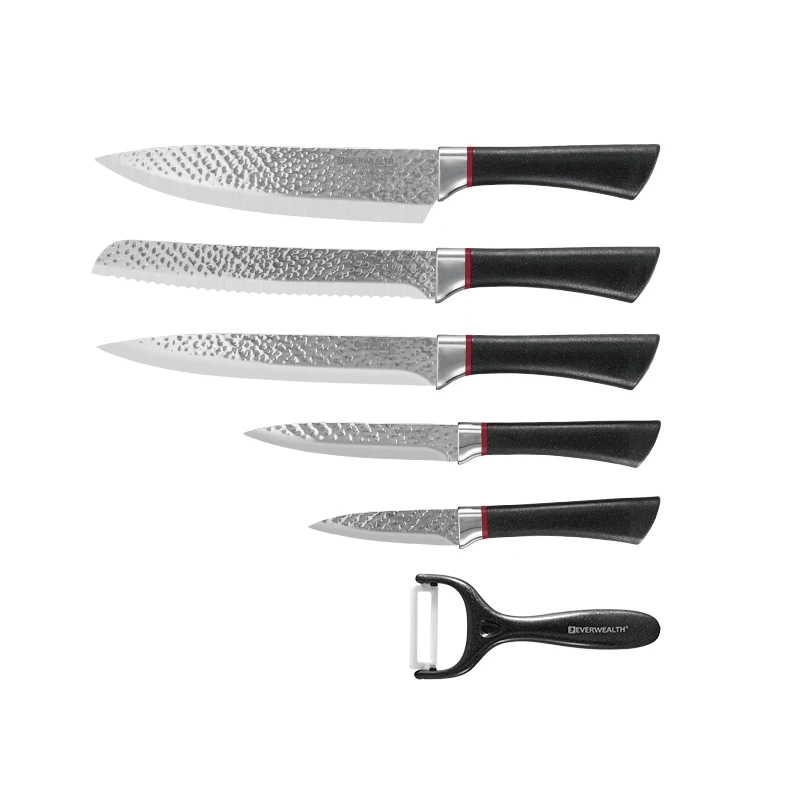 High Quality Factory 6pcs Stainless Steel Kitchen Knife Gift Set With Pp Handle