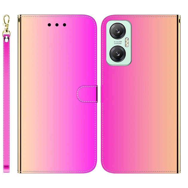 Bling Mirror PU Wallet Leather Phone Case For Infinix Hot 20 5G 20i 20S Tecno POVA 4 NEO 2 Flip Cover