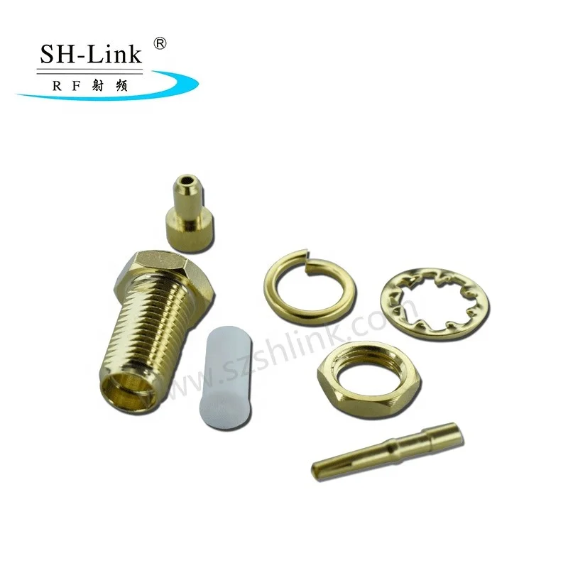 RF coaxial SMA Bulkhead mount  female connector for pigtal cable RG174