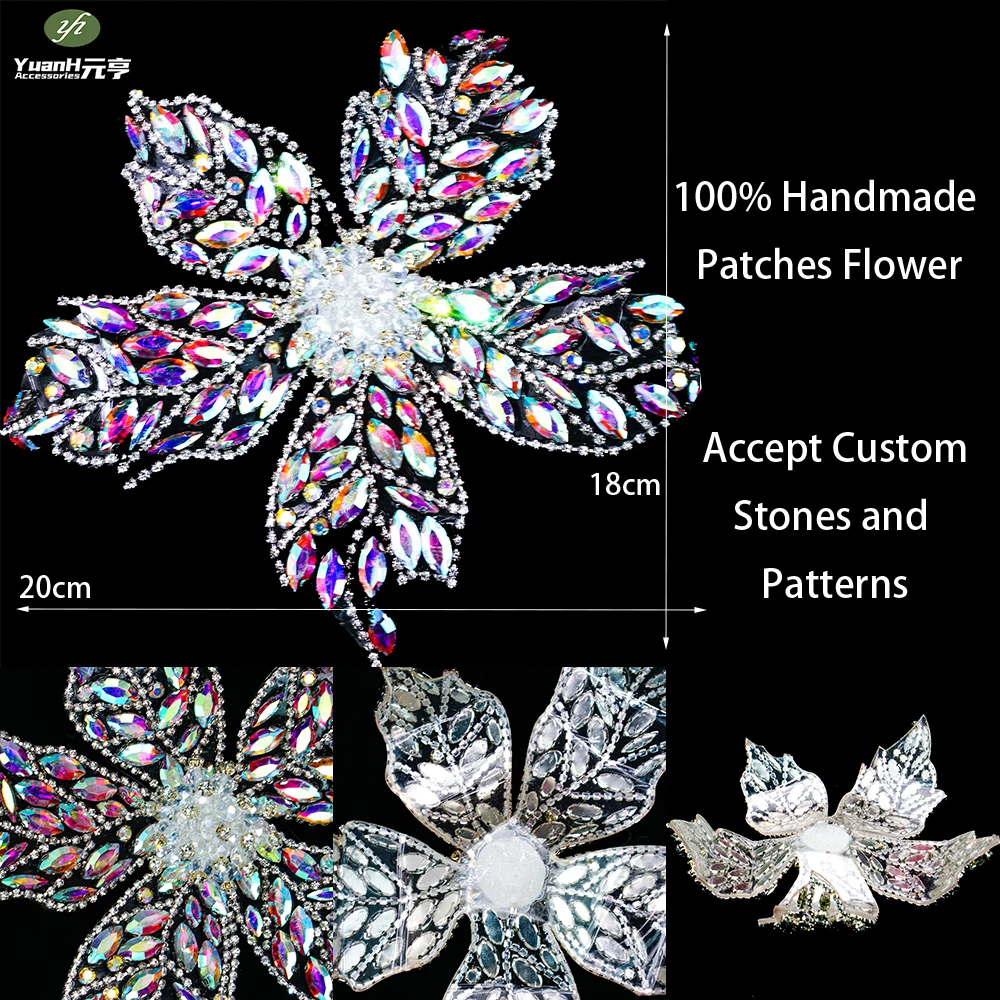 Новое поступление прозрачные аппликации с кристаллами