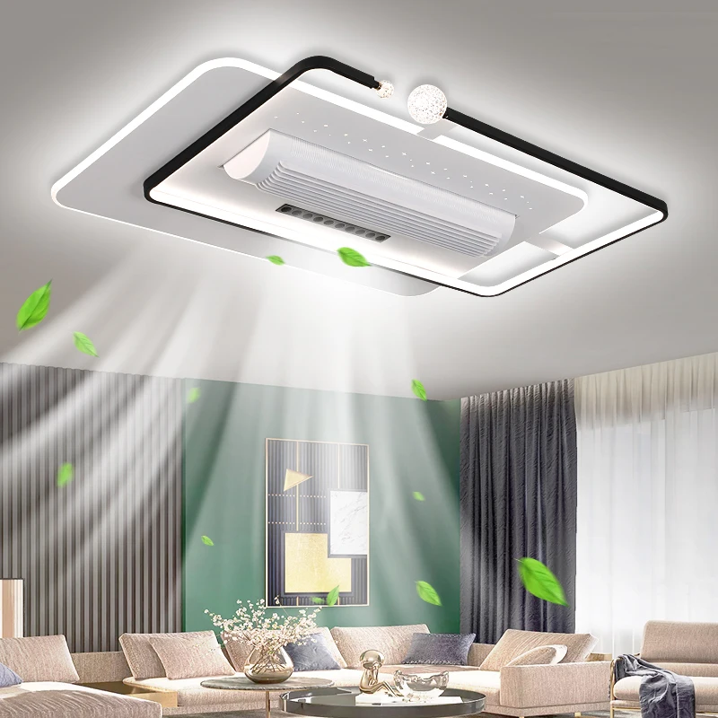 New Design Fan Light Hotel Bedroom Decorative Recessed Smart Bladeless Ceiling Fan With Light And Remote