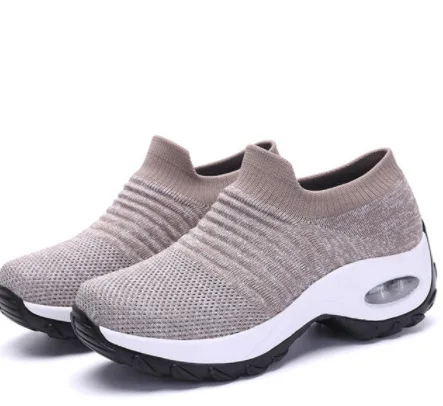 Women Breathable Custom Tennis Basket Homme Sock Shoes Walking Sports Shoes Wedge Fashion Sneakers For Ladies Girl