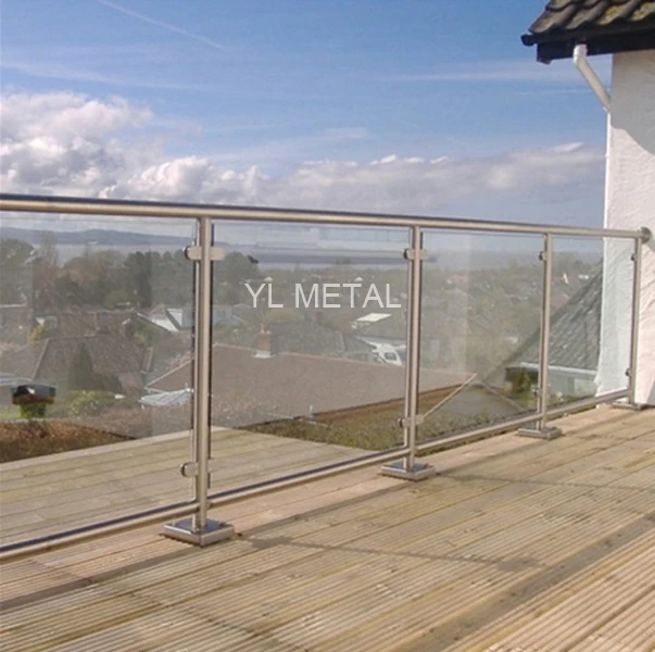 YL Outdoor Stainless Stair Post  Handrail Deck Balustrade Terrace Balcony Design Glass Railing