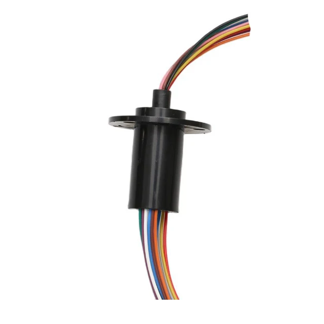 Dia 22mm 2/3/4/6/8/12CH Wires 5A Current Wind Power Slip Ring Conductive Capsule Flange Slipring Rotary Connecting Joint