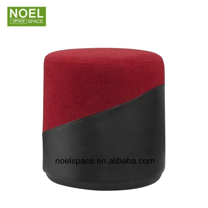 Modern Sense of design ottoman stool fabric and PU material round stool