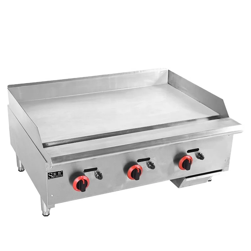 3 burner griddle Commercial Gas griddle stainless steel body pancake gas stove meat roaster whole flat table top griddle fryer