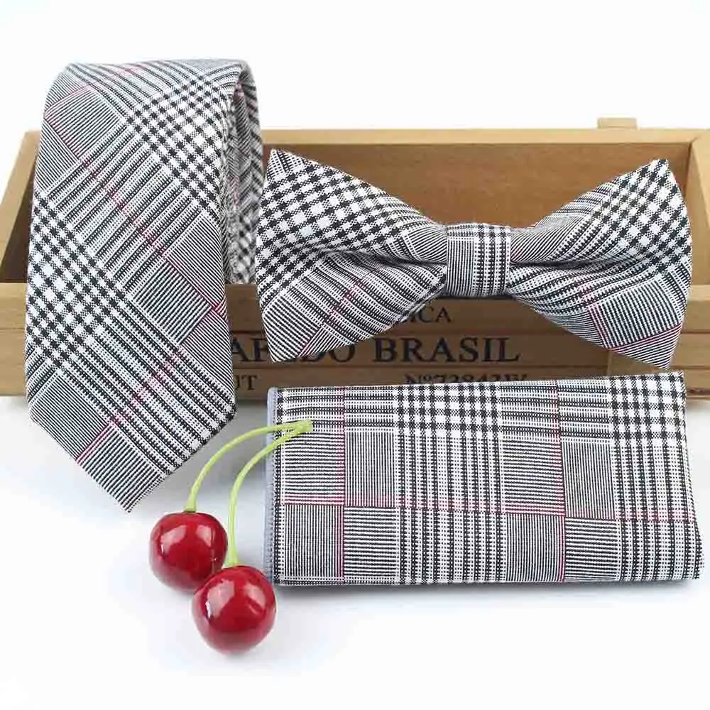 
Mens 100% Cotton Designer Skinny Striped Pocket Square Handkerchief Butterfly Bow Tie Ties Set Lots  (62321803800)
