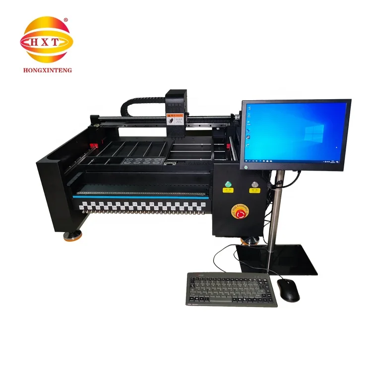 PCB board making smd LED chip mounter smt 4 head  mini desktop automatic smt pick and place machine