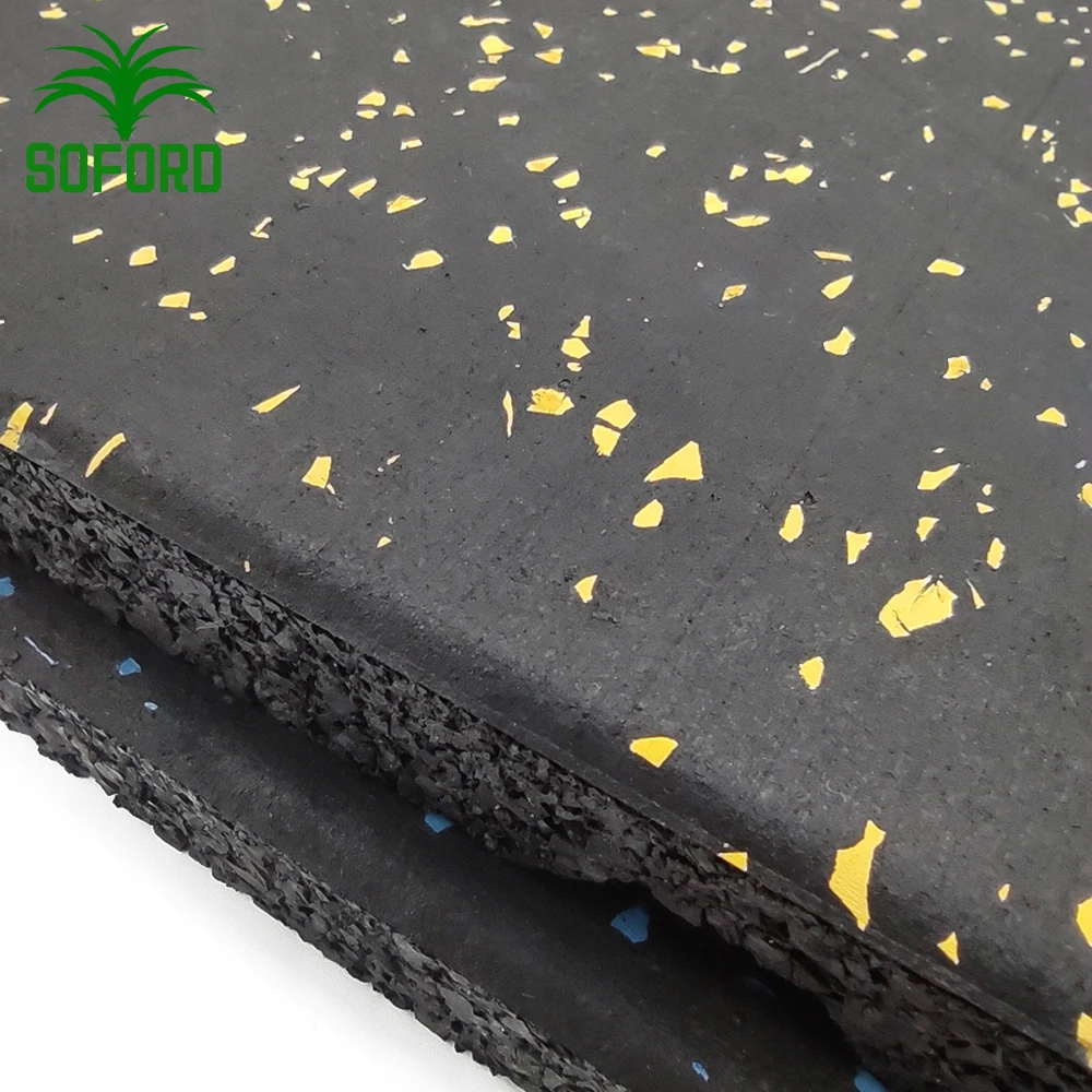 15mm non-toxic recycled rubber tiles gym ruber flooring mat