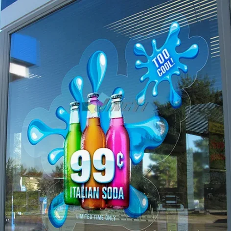 Пользовательский логотип ПВХ съемный прозрачный без клея статический цепляющийся стеклянный оконный виниловый стикер украшения