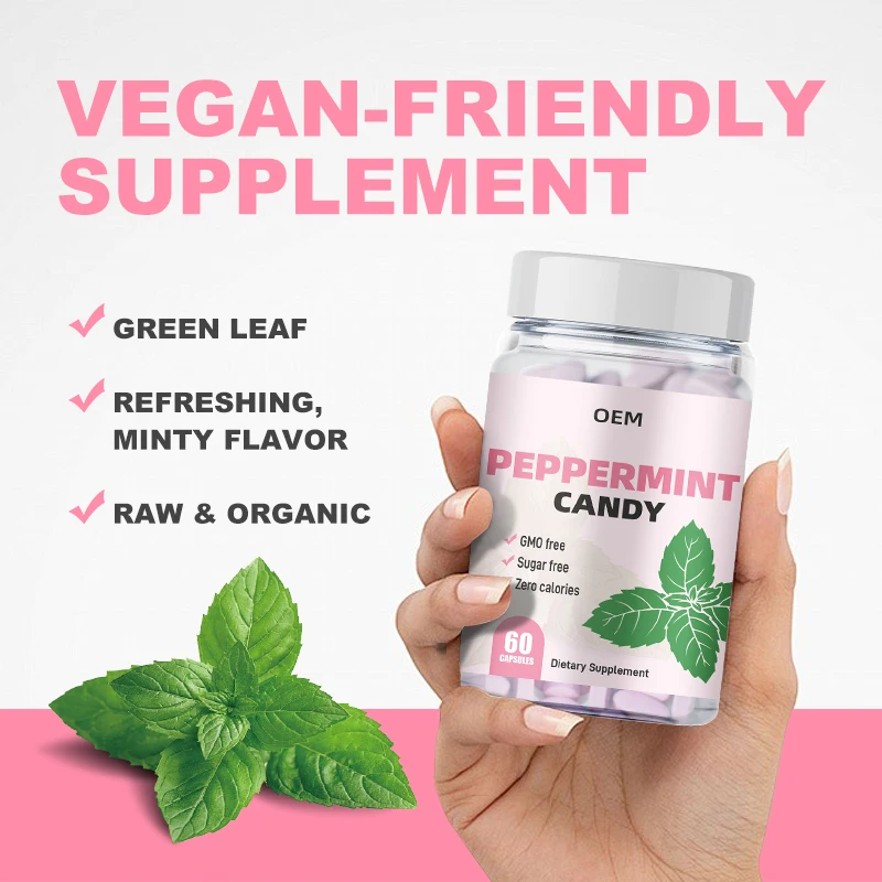 Brain Nutrition supplementation sugar free Gluten-Free Stevia  gummy Spearmint Peppermint flavored