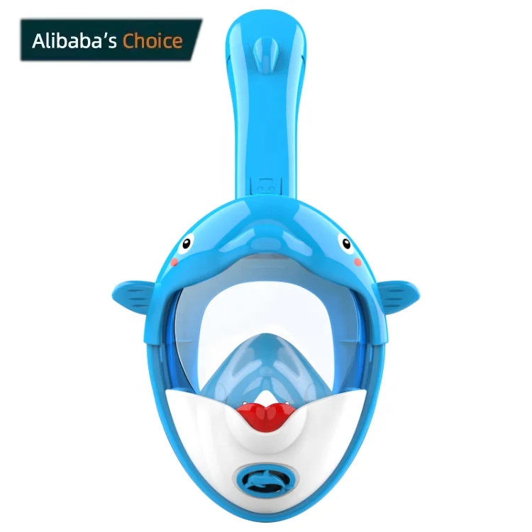 2022 new design panoramic view kids full face snorkel mask