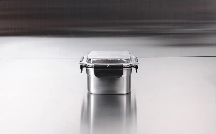 Stainless Steel Food Storage Containers Square Preservable Lunch Box with handle for Kitchen Household Fresh Box eco-friendly