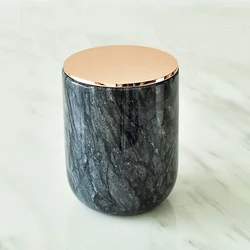 High Quality Wedding Decoration empty Candle Jar Holder Marble Unique Empty Candle Jars with Lids in Bulk