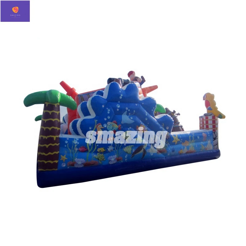 
New pirate inflatable jumping kids castle combo inflatables castle bouncy jumping bouncer theme playground 