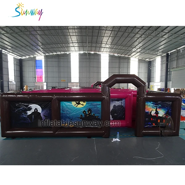 Надувной дом с привидениями Sunway черный надувной тематический лабиринт оборудование для открытой игровой площадки