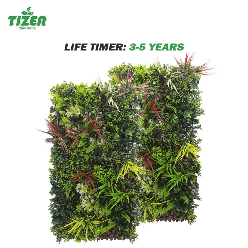 Tizen 100x50cm Hedge Grass Backdrop Panel Vertical Garden Green Artificial Plants Wall