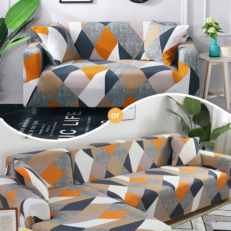 Print Sofa Slipcover Stretch Combination Corner Sectional Couch Covers 1-4 Seater