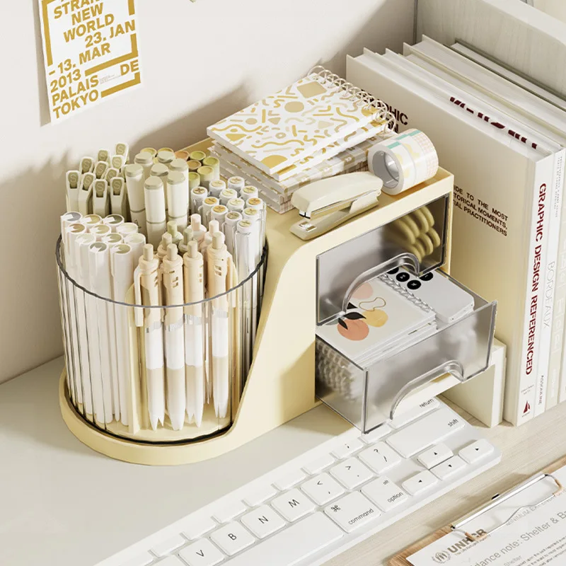 Table Top Rotating Makeup Brush Storage Box Cosmetic Storage Box Storage Rack Makeup Table Office Desktop Organizer