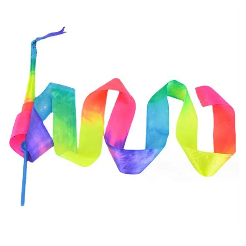 Wholesale Outdoor Sport Games Ballet Streamer Twirling Rod dance wands Rhythmic 2M Gymnastics Ribbon Toys for kids