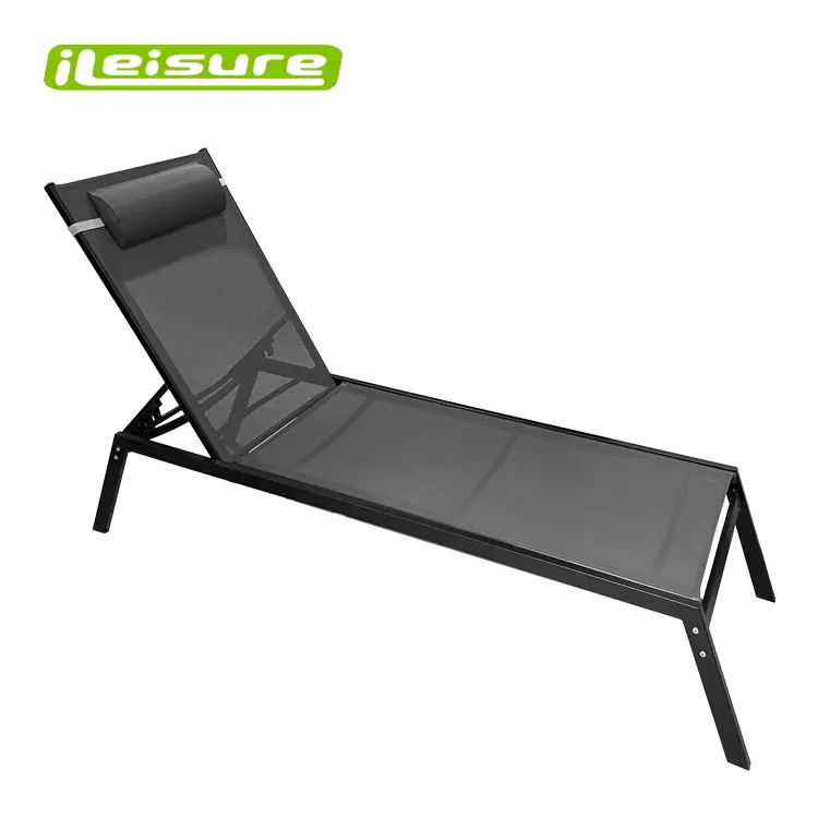 hot sale new style black sun lounger chair for the pool side 2022