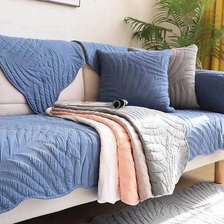 New style cotton quilted sofa cushion fabric non-slip four seasons universal sofa cover simple custom pattern