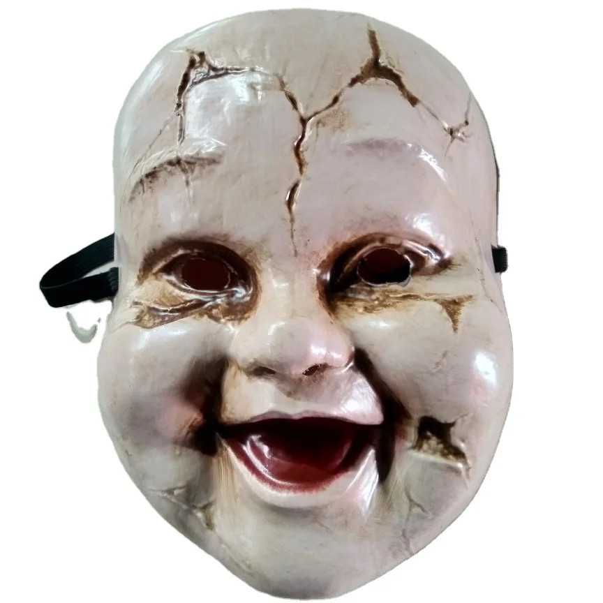 Ghost doll ghost baby mask soul movie props vinyl ball decorations horror Ghost head cover Horror Halloween Mask