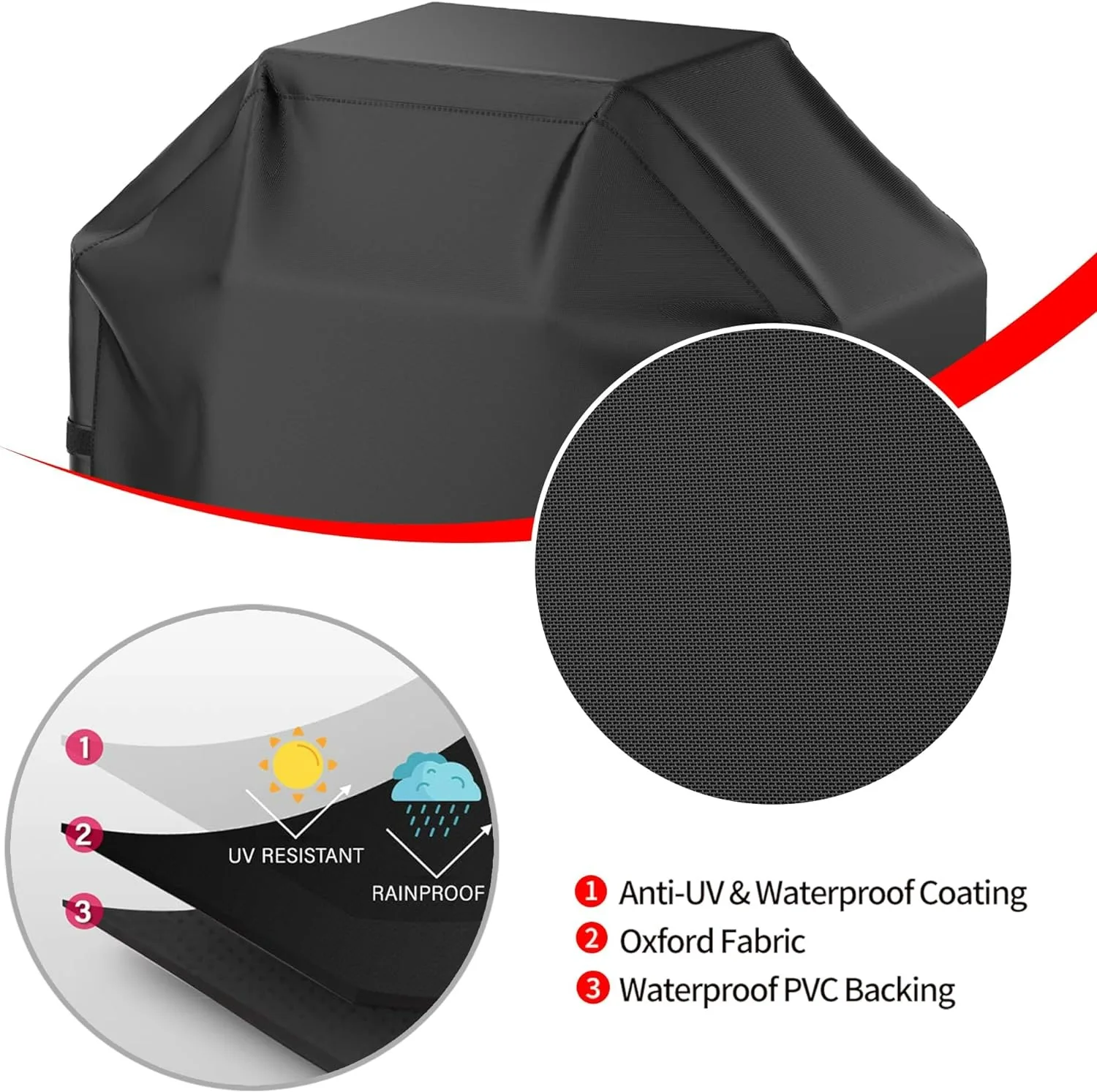 Factory Outdoor Garden BBQ Barbecue Grill Cover UV Protection  Waterproof Dust-proof Windproof 10000 PA 210/420D/600D Oxford