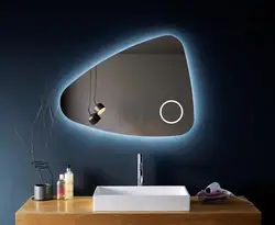 New style Irregular simple design silver decor wall makeup mirror illuminated LED backlit Silver bath Mirror