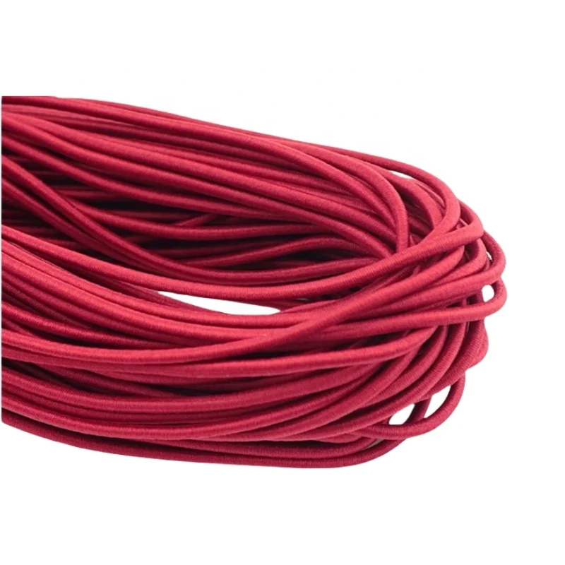 Full Colorful Factory Price Elastic Rope Elastic Cord Polyester Spandex High Elastic 1mm Jacquard White Black Elastic Band