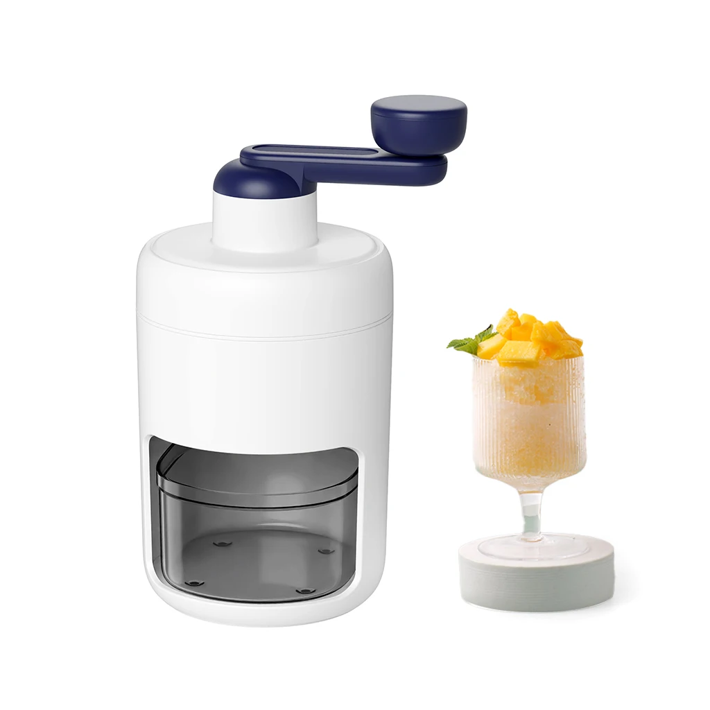 Summer manual ice block shaved maker household mini ice shaver crusher plastic portable hand crank ice shaver