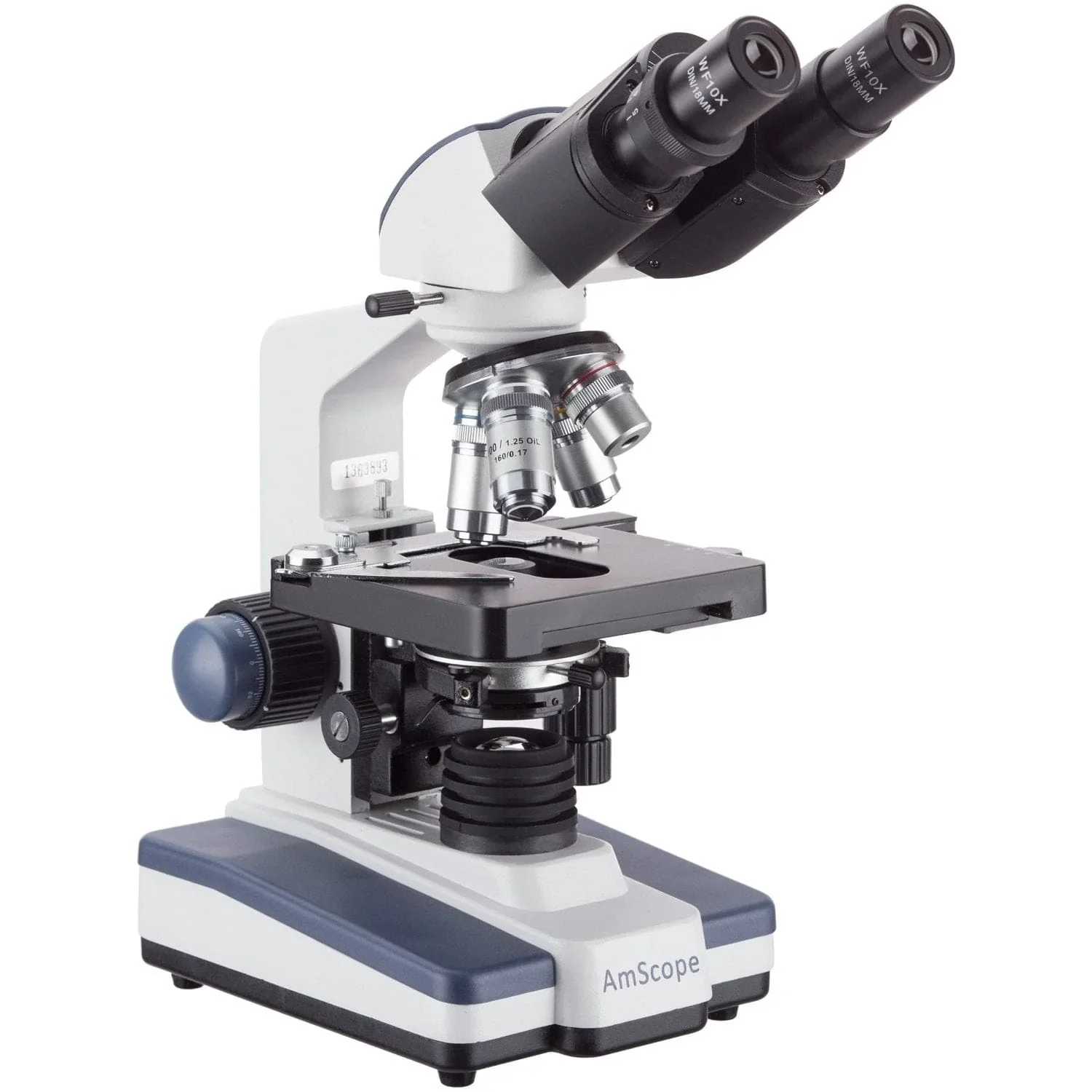 AmScope 40X-2000X Binocular LED Compound Microscope w/ Siedentopf Head and 5MP USB 2.0 C-mount Camera