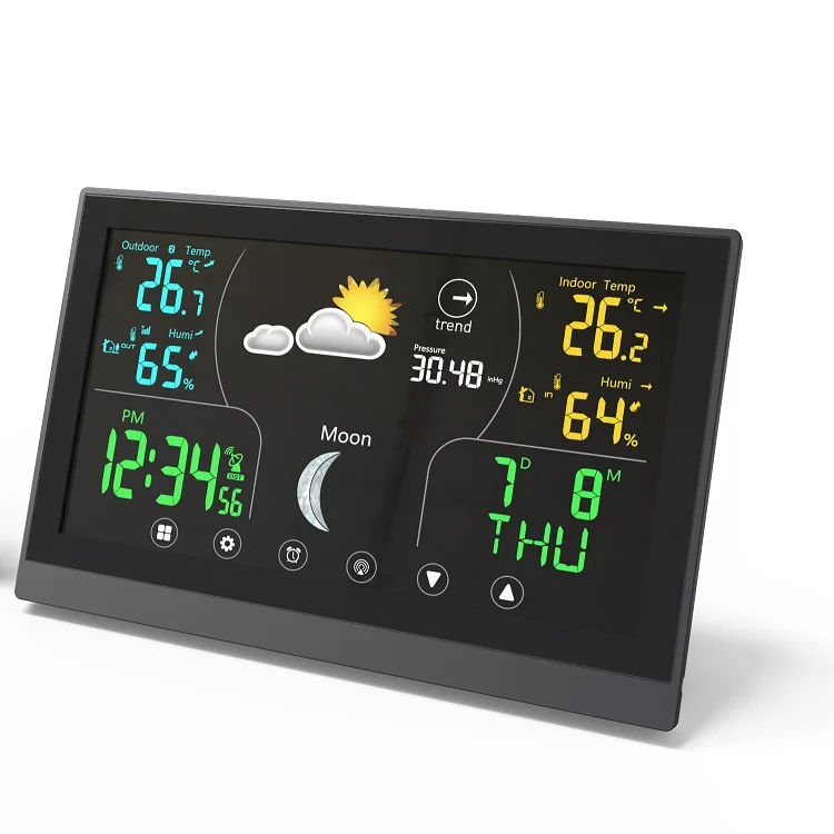 Accurate Wireless Weather Station Touch Screen Digital Forecast Weather Forecast Clock