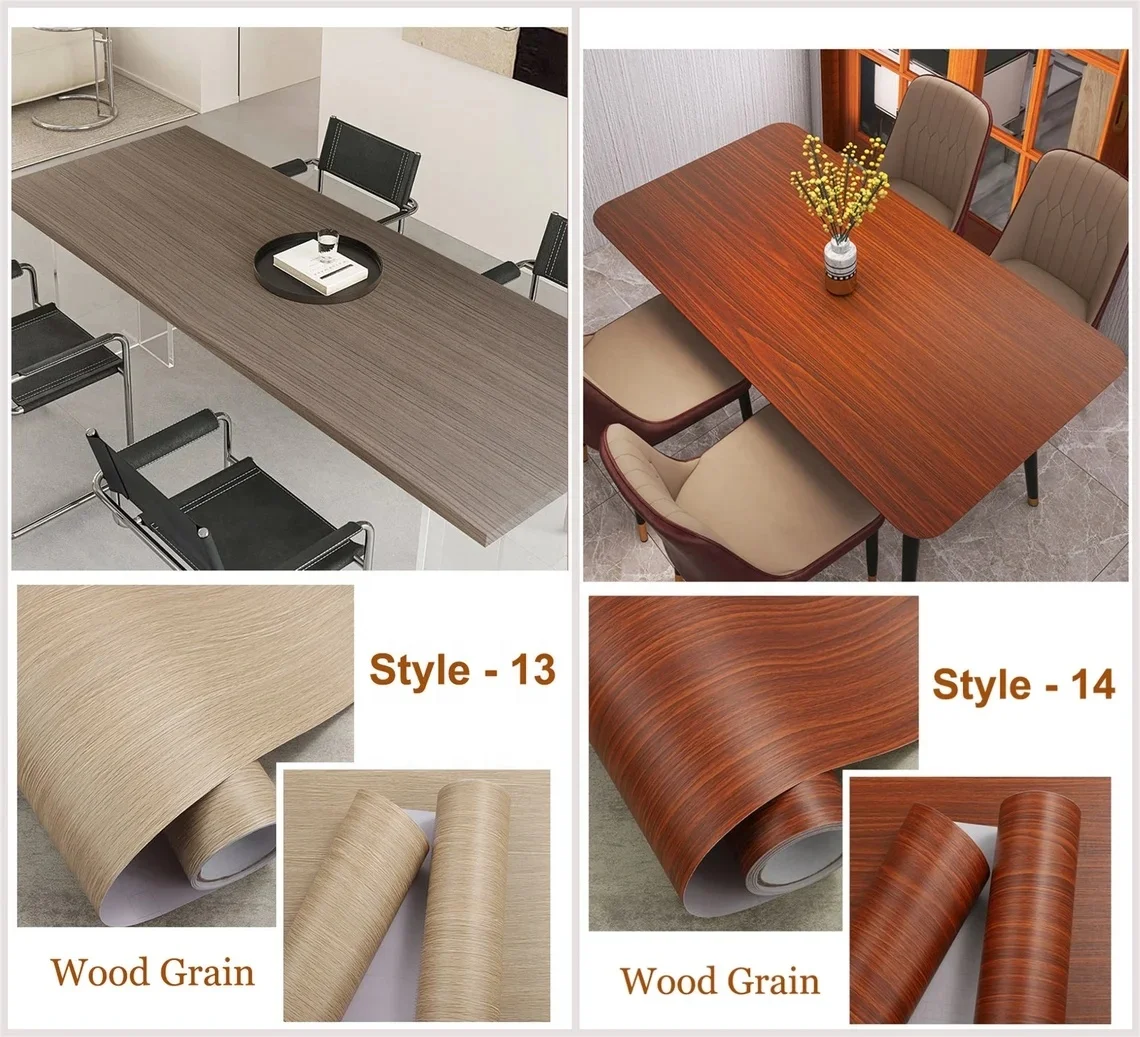 PVC self adhesive wood Grain vinyl film roll for decoration