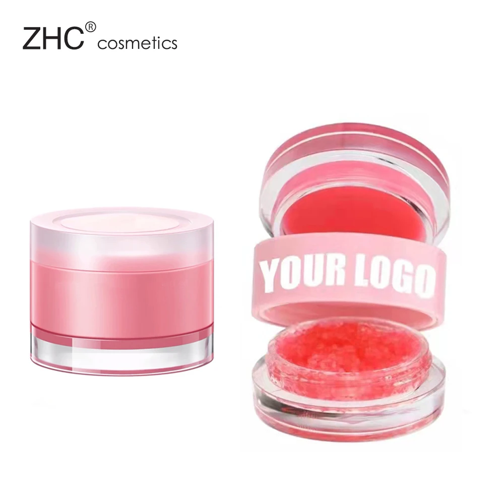CCLB0028 Wholesale Private Label  Organic Vegan Natural Fruit Moisturizer Exfoliator Sugar Pink Lips Care Lip Balm And Scrub Set