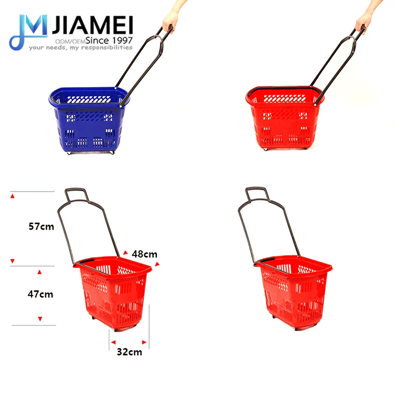 JIAMEI мягкая пластиковая корзина с ручкой для покупок в супермаркете