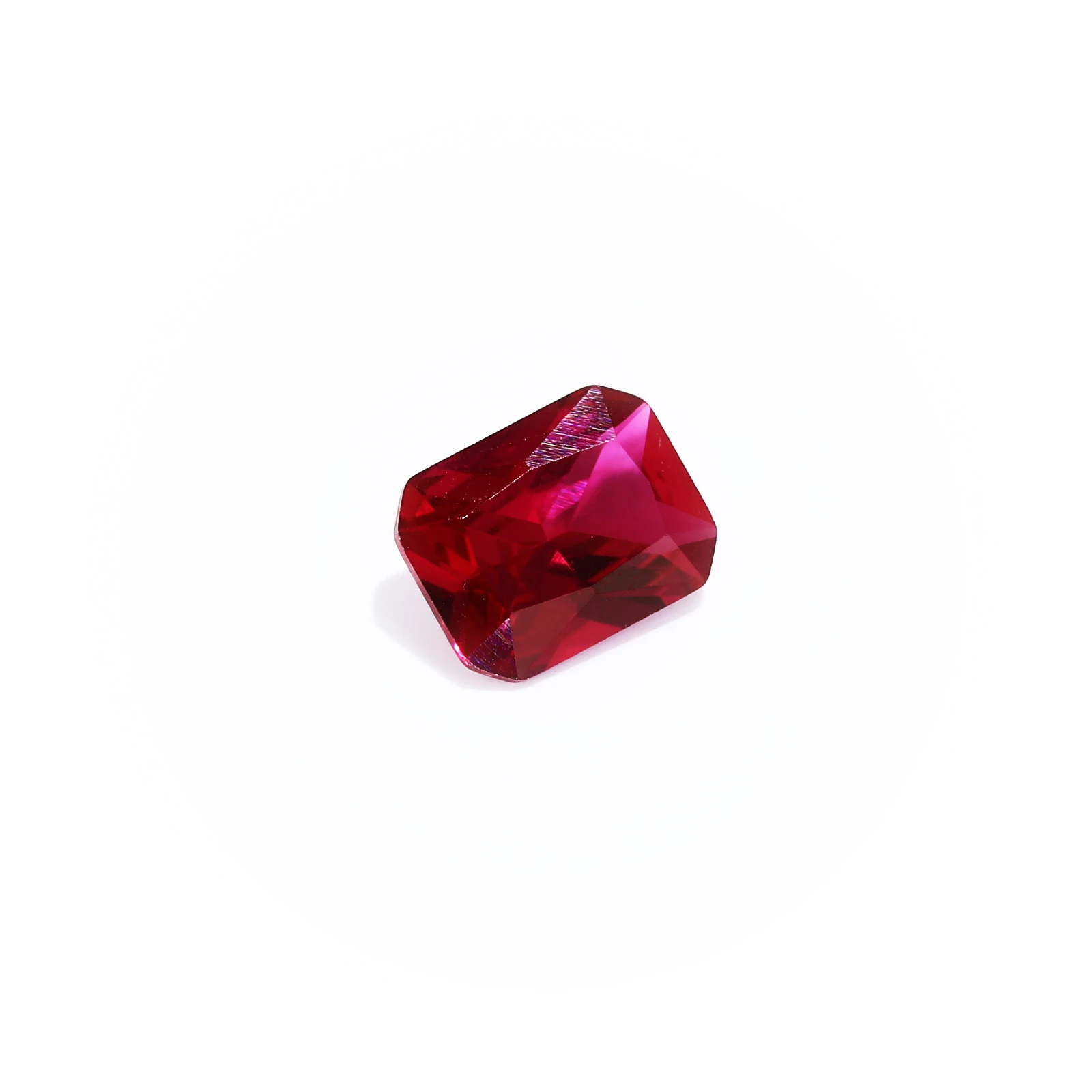 Megan wholesale Wuzhou Factory low price fancy Emerald Cut Loose Synthetic Red Ruby Stones 34# Synthetic Corundum Stones Gems