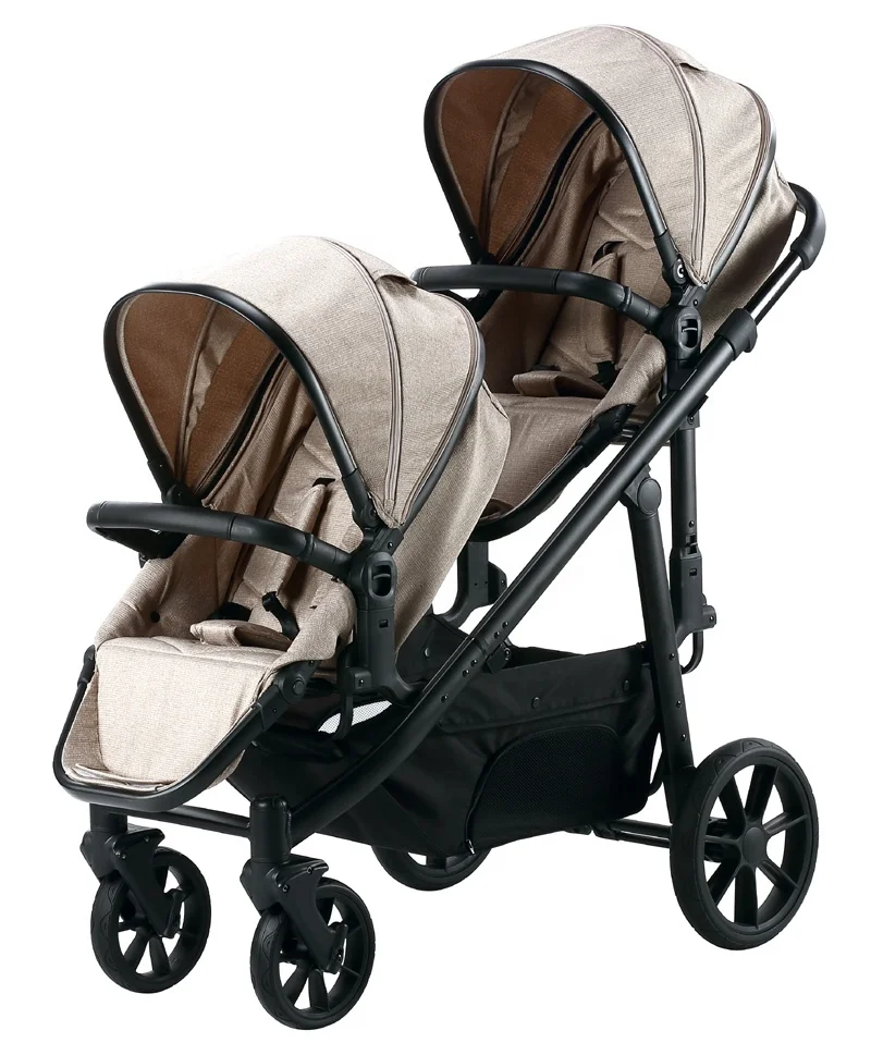 Eu Folding Baby Wagon Wholesale Twin Baby Wagon Stroller 4 Seat With CPC Certificate With Five-Point Safety Belt
