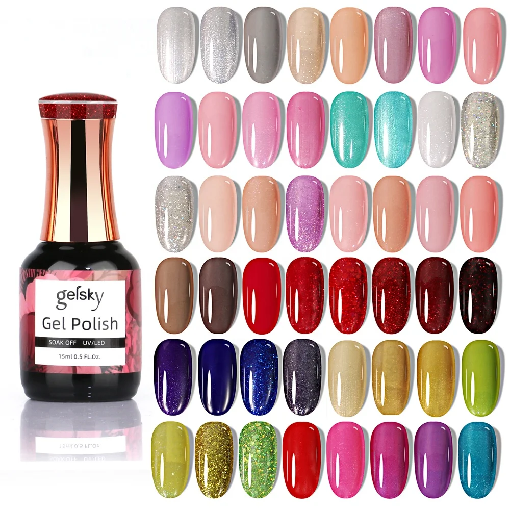 Gelsky Gel Polish Supplier Glitter Gel Polish Set Gel Nail Polish Kit