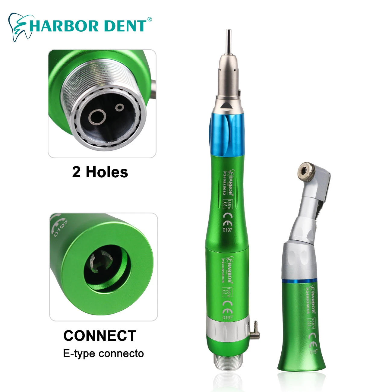 colored-dental-handpiece 2 hole 4 hole High Speed Air Turbine And External Water Spray Low Speed Handpiece Set Handpiece Kit