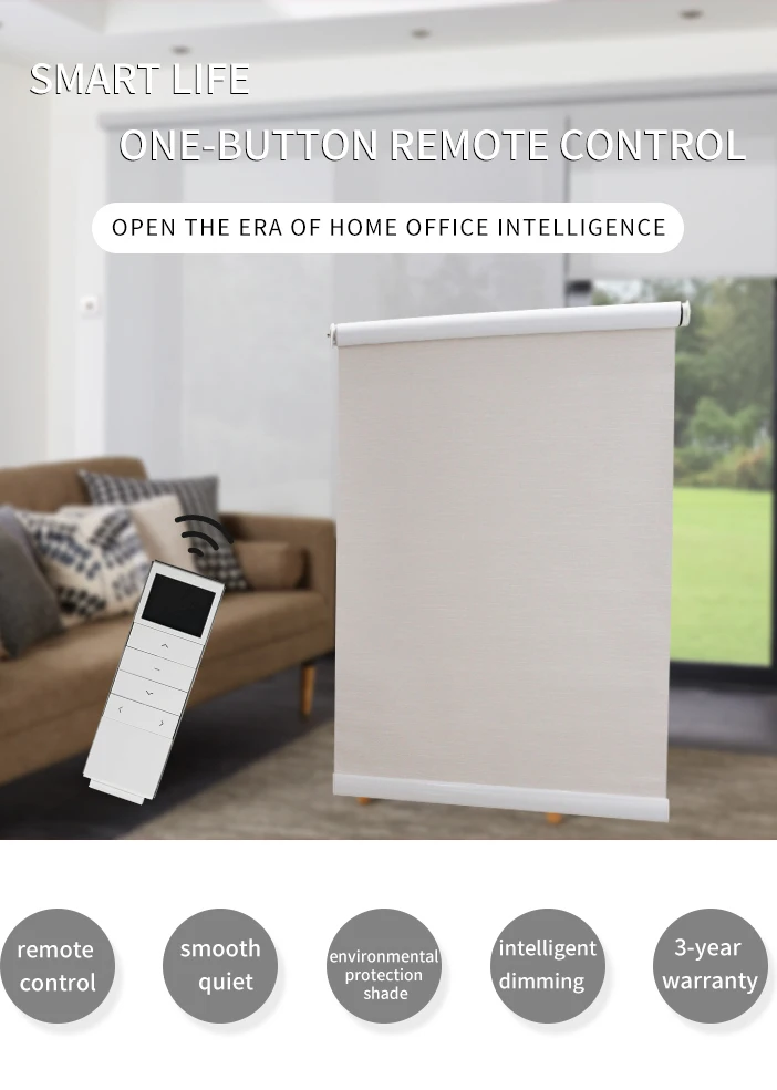 High Quality Easy Installation Factory Made To Measure Window Sunscreen Anti UV Rays Remote Control Electronic Rolller Blinds