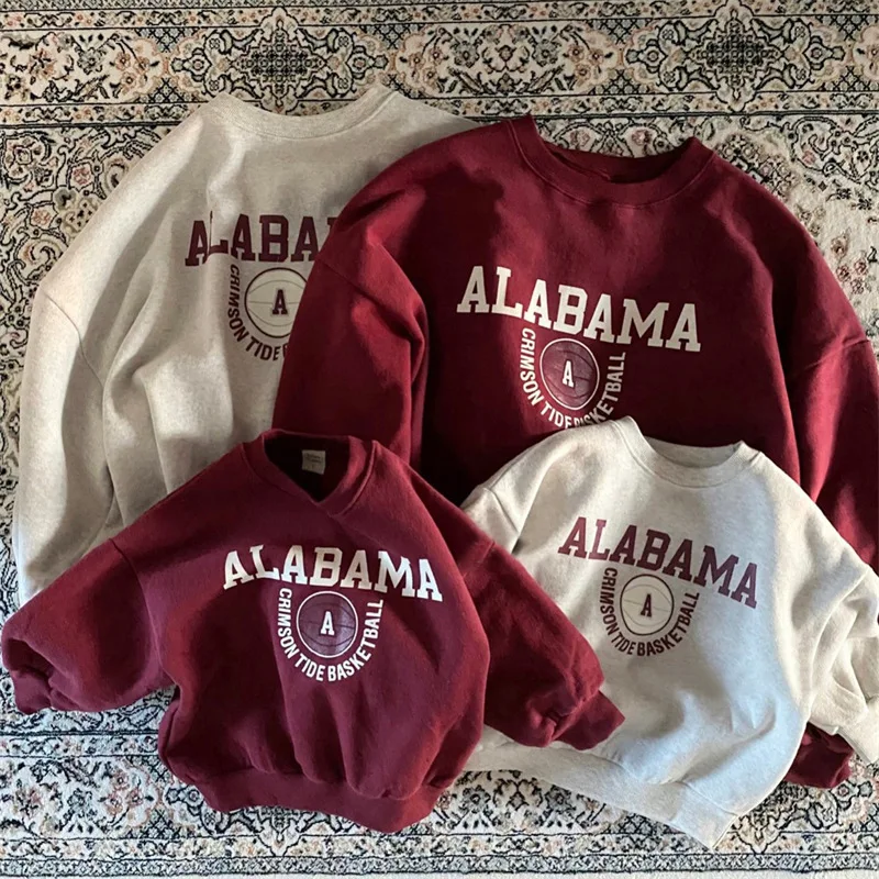 Winter new style parent-child wear retro fan fashionable comfortable fleece word mother long sleeve pullover sweater wholesale