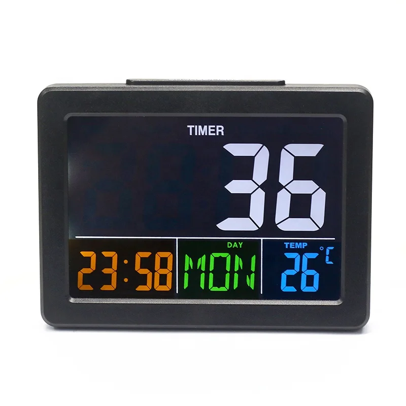 KH-CL136 Digital Temperature Display Table Voice Control Backlight LCD Alarm Clock with Day Of Week