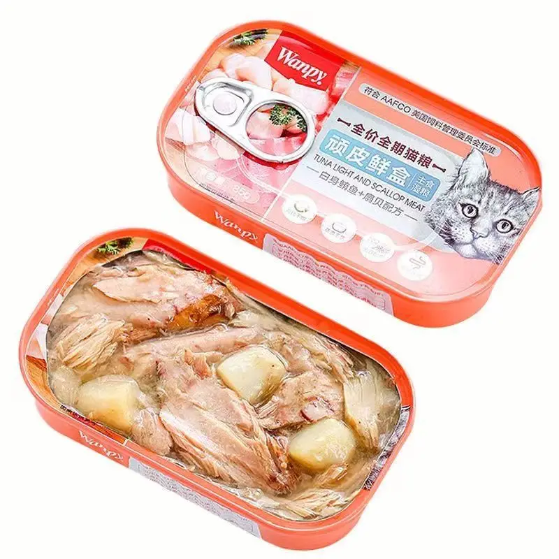 Wholesale Wanpy Fresh Box Cat Canned Food nutritional And Fattening For Young Cats Tuna Salmon Adult Cats Wet Food Snacks